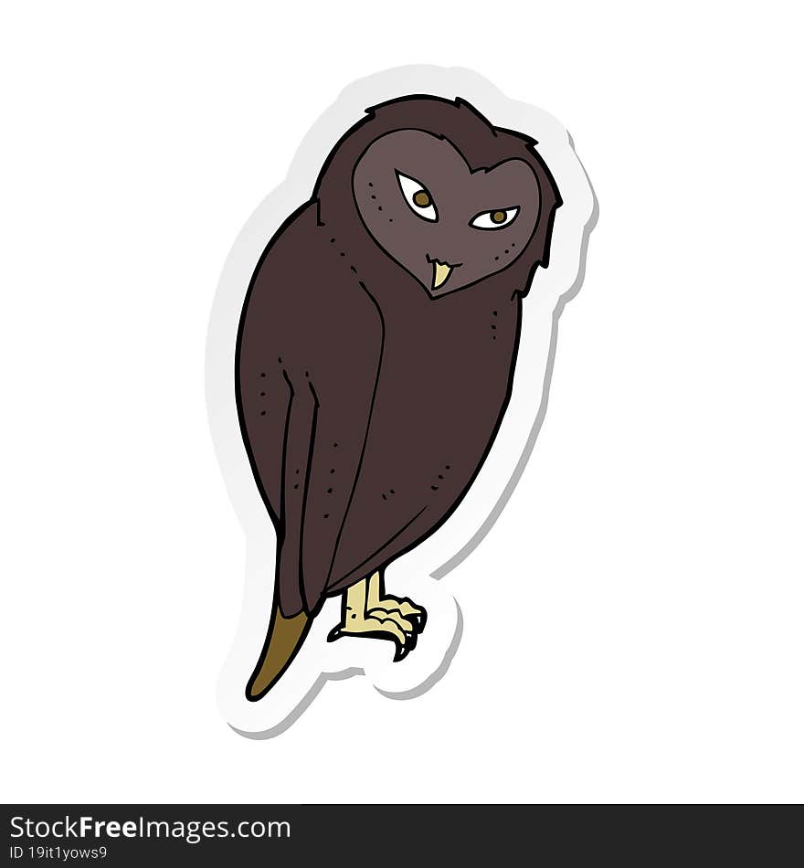 Sticker Of A Cartoon Owl