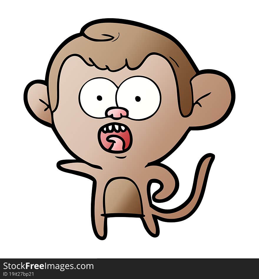 cartoon shocked monkey. cartoon shocked monkey