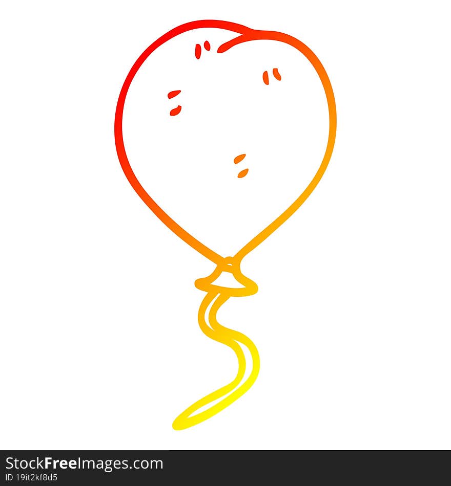 warm gradient line drawing cartoon balloon