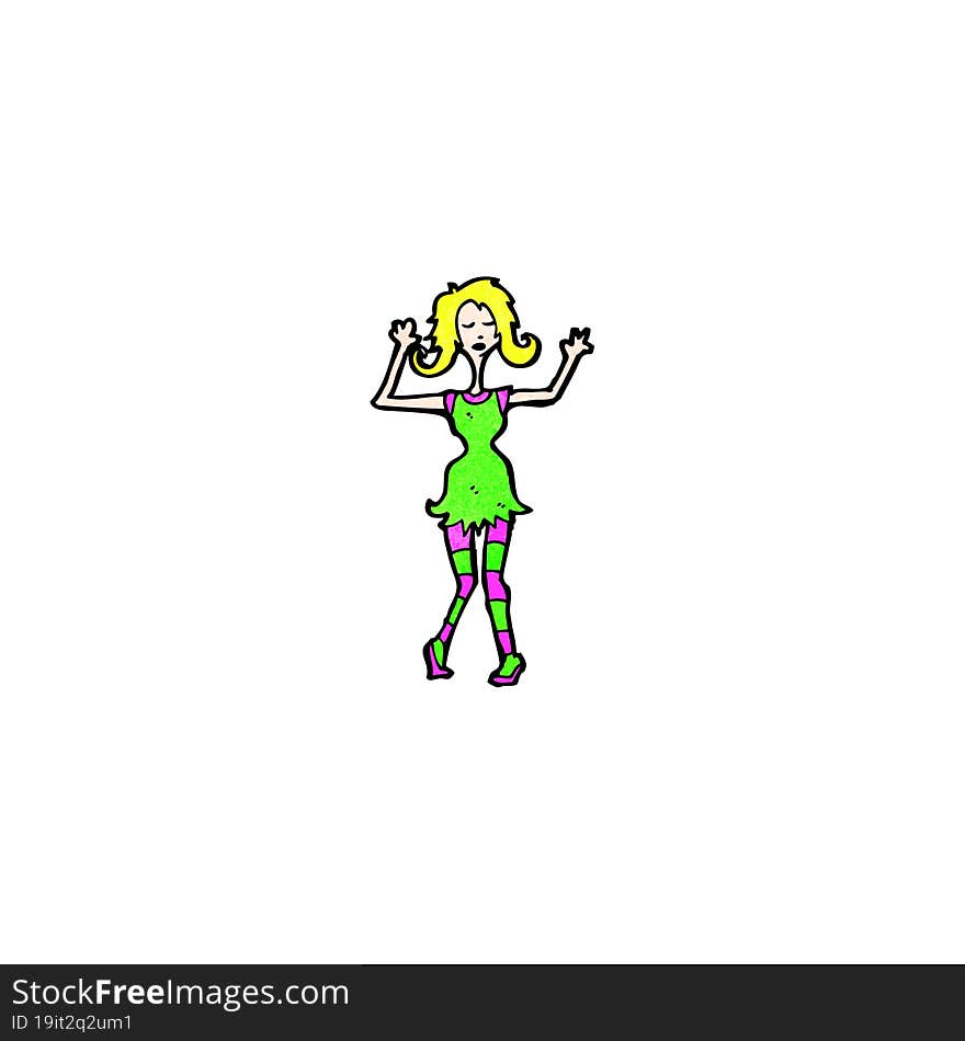 Cartoon Disco Woman