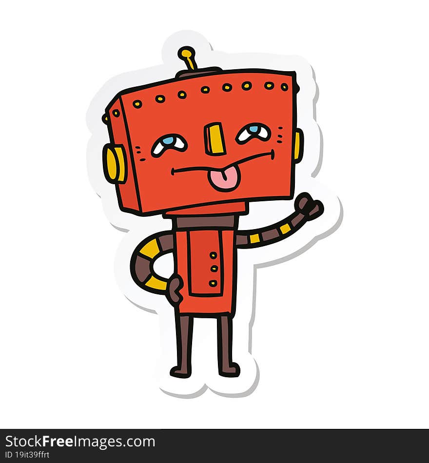 sticker of a cartoon robot