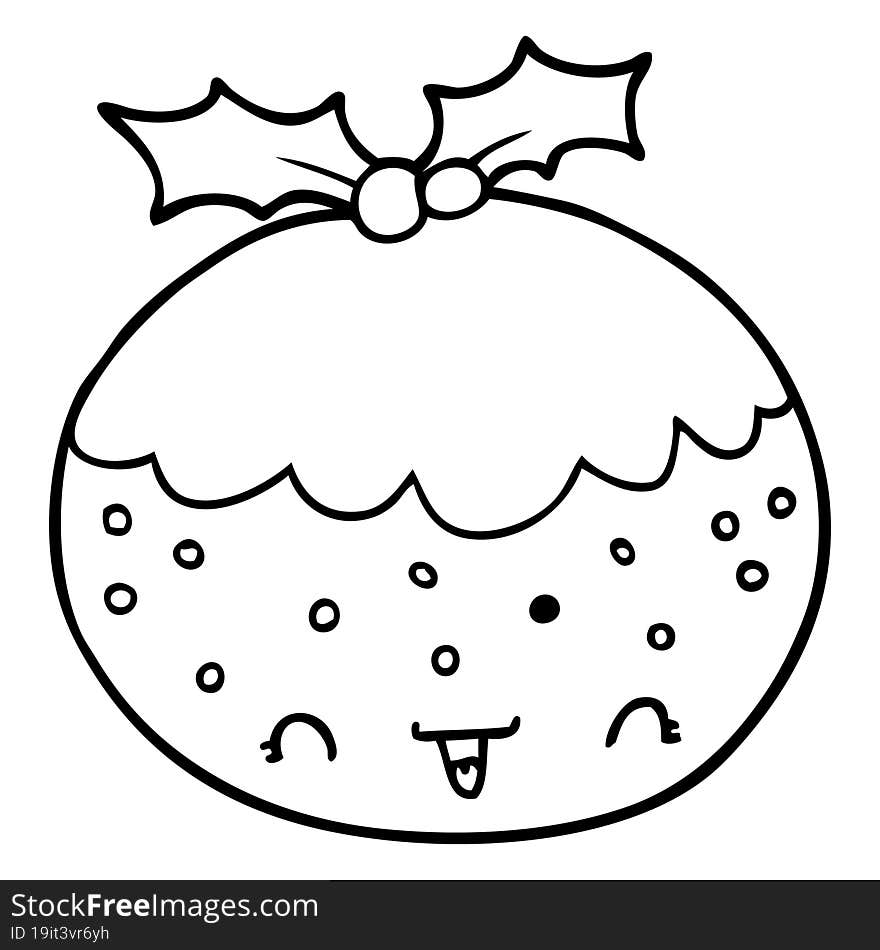 cute cartoon christmas pudding