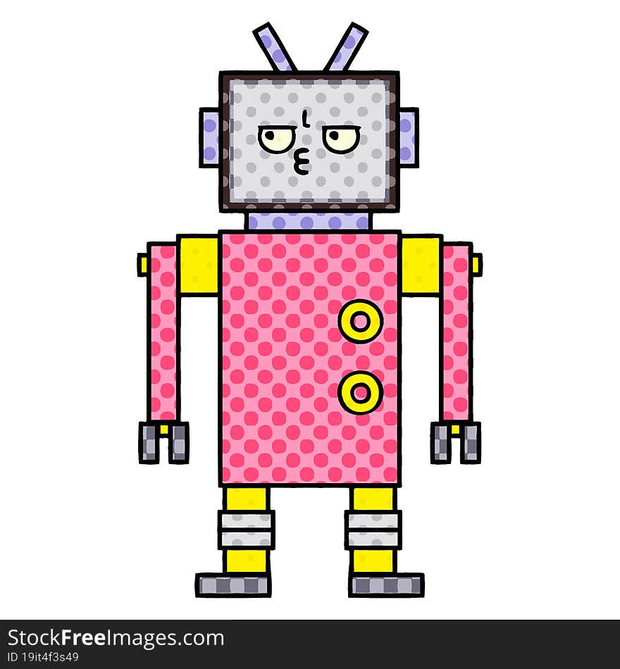 Comic Book Style Cartoon Robot