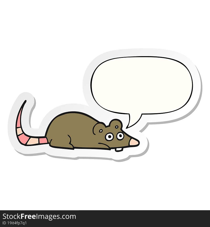 cartoon mouse and speech bubble sticker