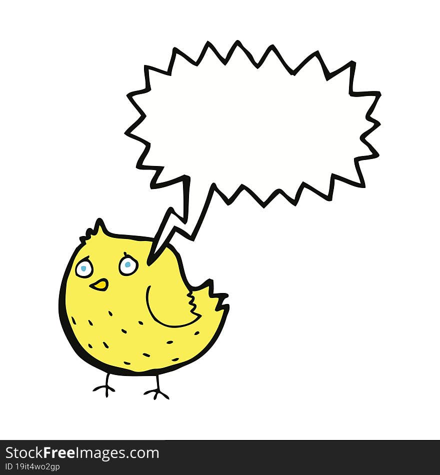 cartoon bird with speech bubble