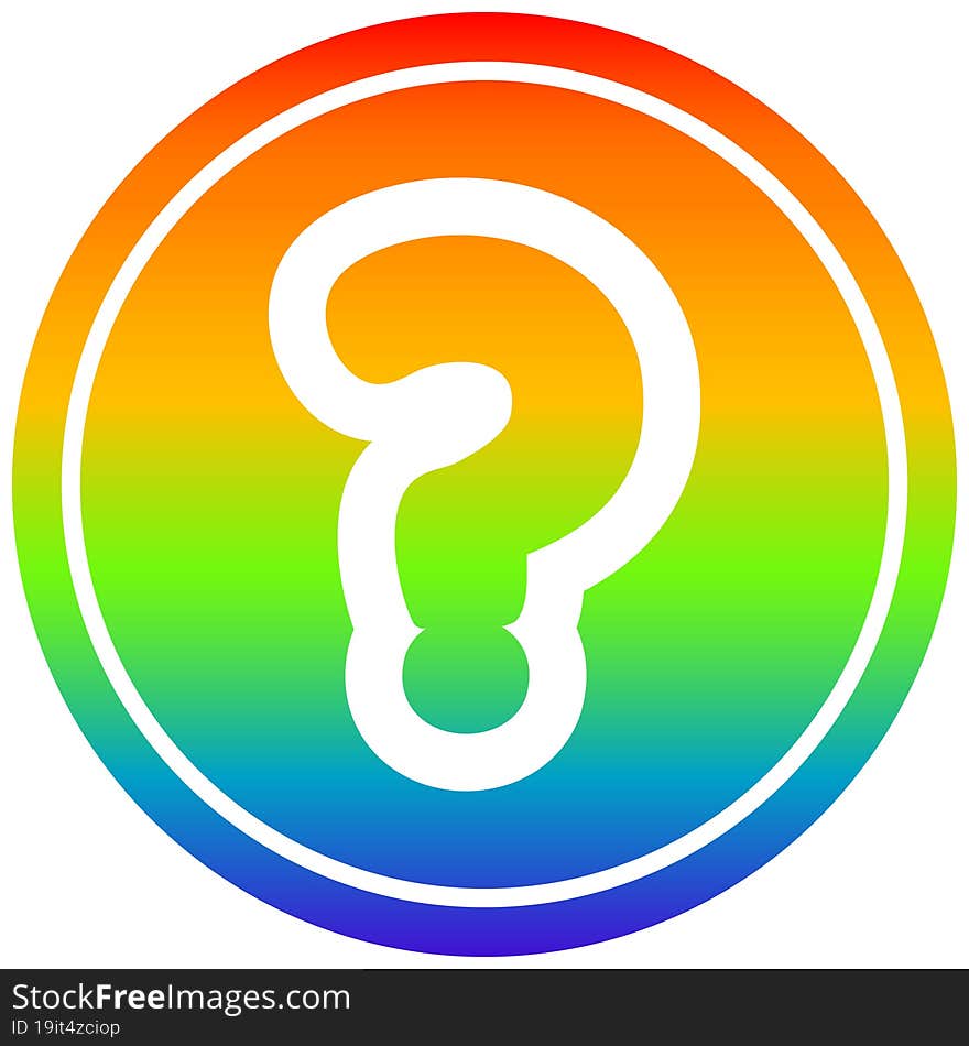 Question Mark Circular In Rainbow Spectrum