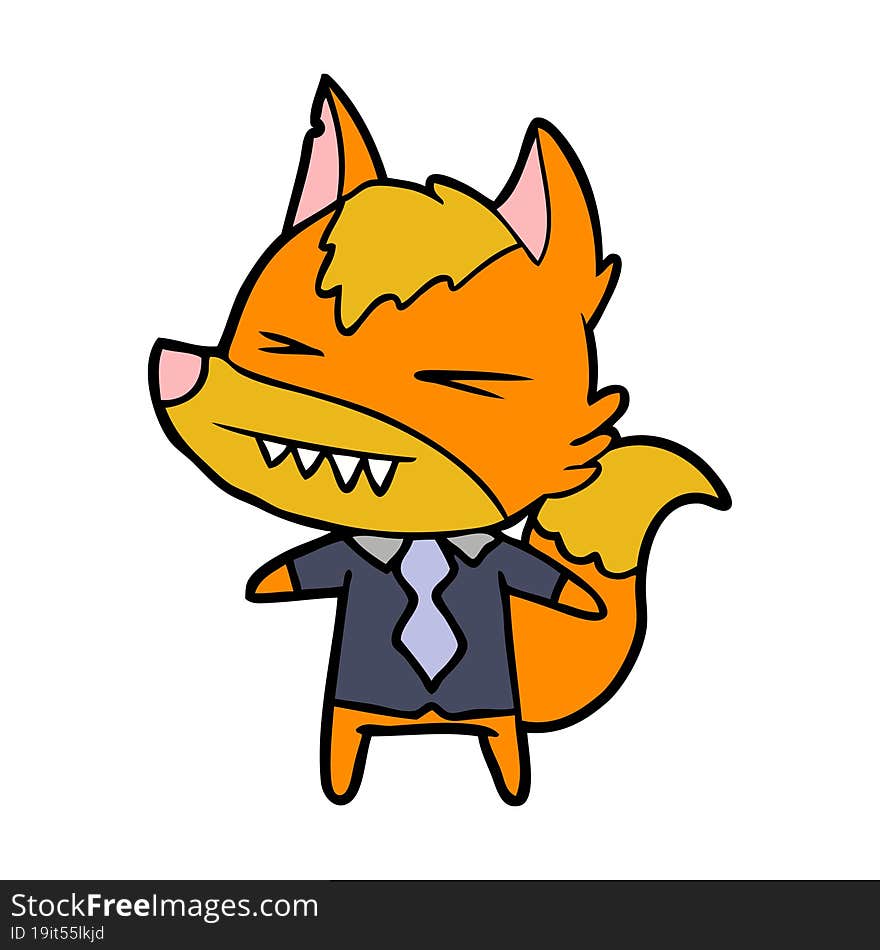 office worker fox cartoon character. office worker fox cartoon character