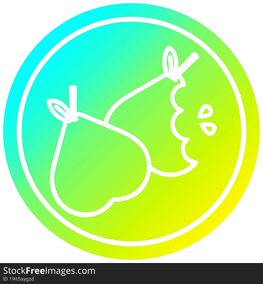 Bitten Pears Circular In Cold Gradient Spectrum