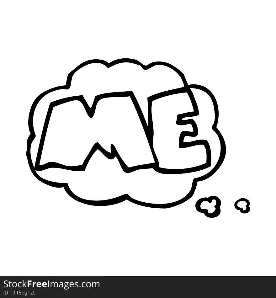 thought bubble cartoon ME symbol