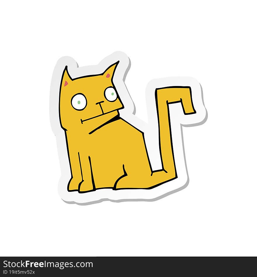 Sticker Of A Cartoon Cat