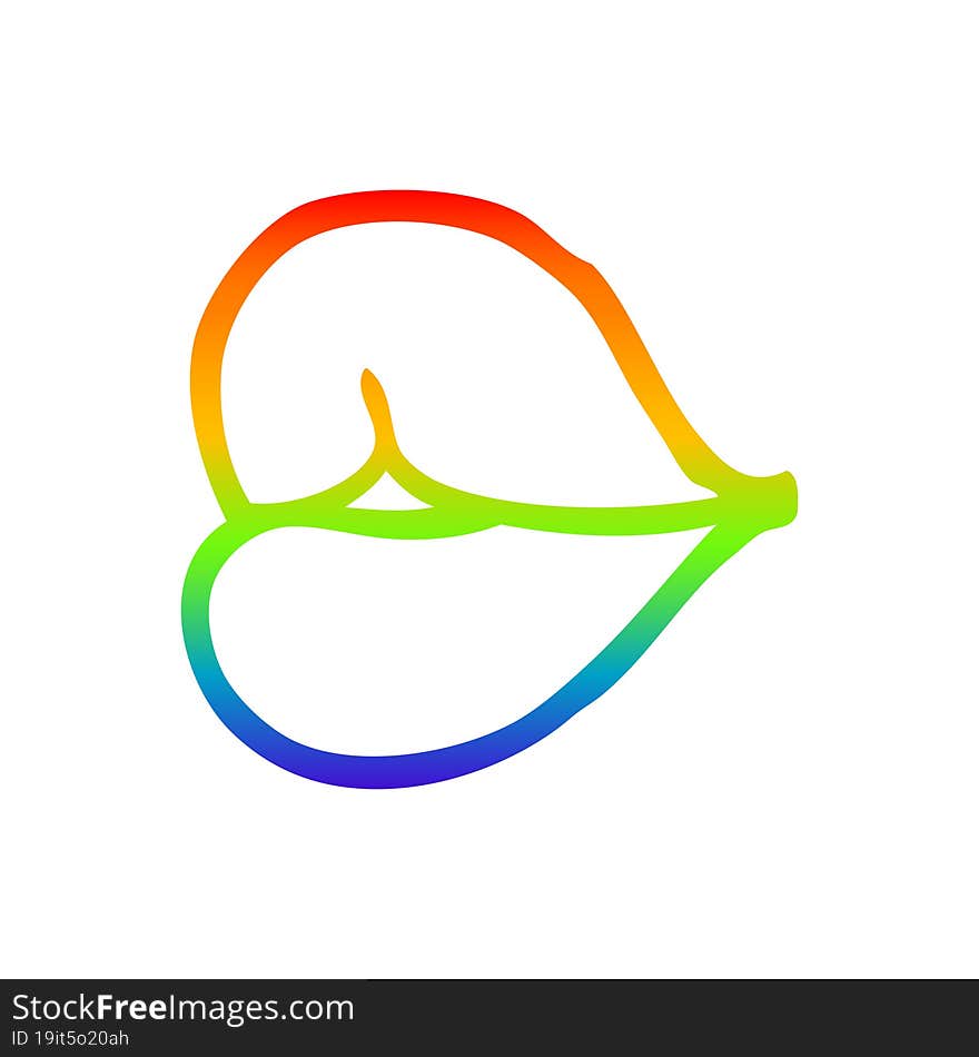 Rainbow Gradient Line Drawing Cartoon Red Lips