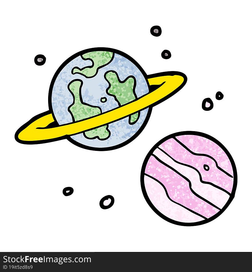 cartoon planets. cartoon planets