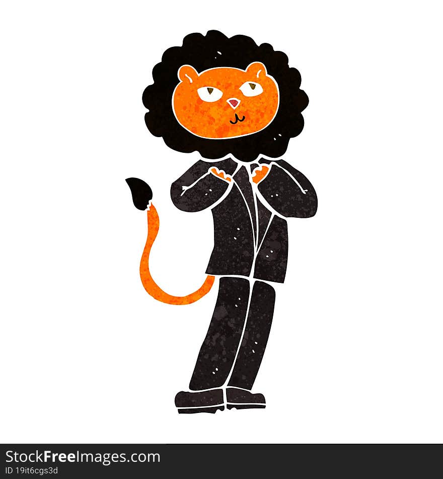 cartoon lion businessman