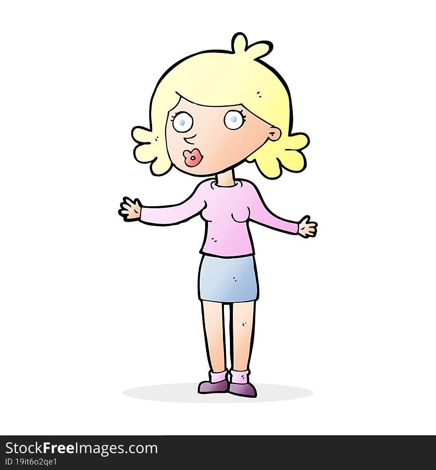 cartoon confused woman