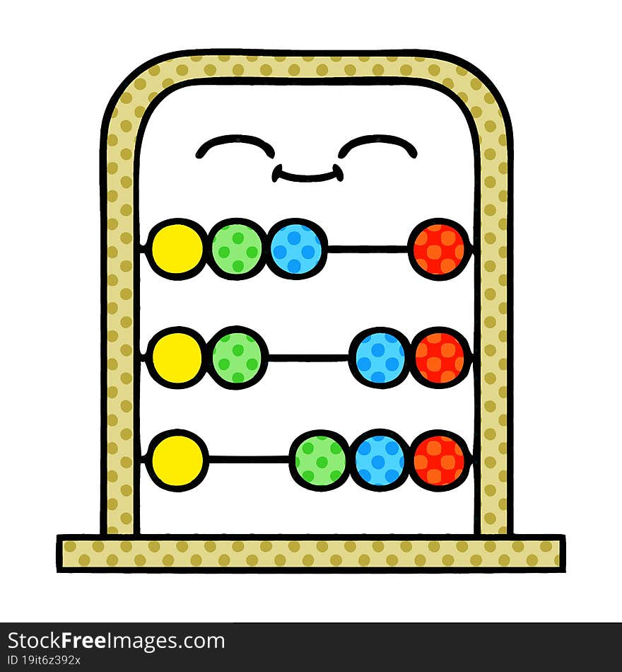 comic book style cartoon abacus