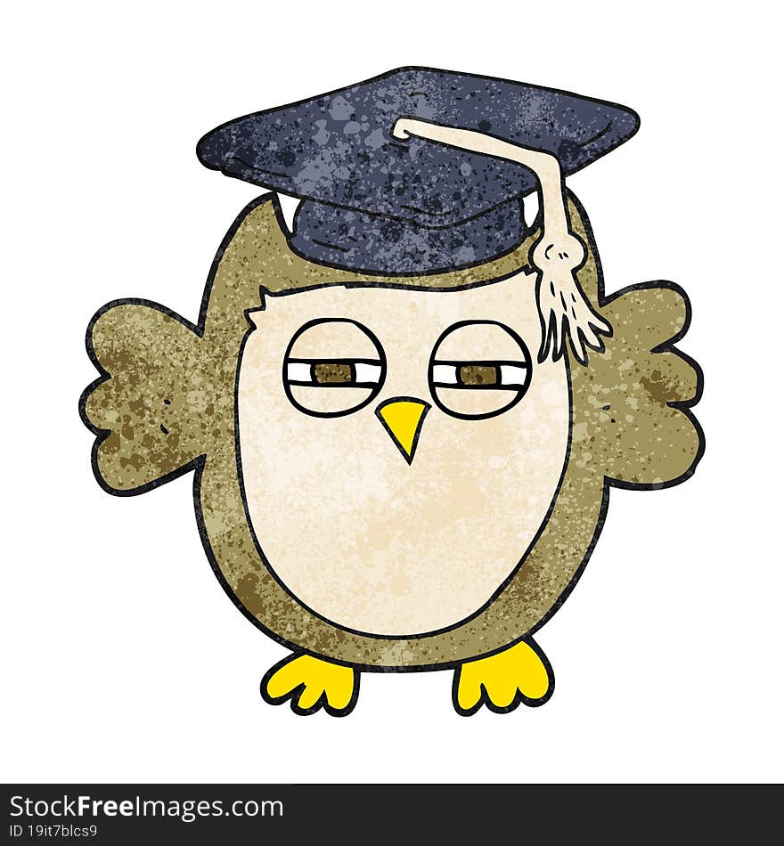 textured cartoon clever owl