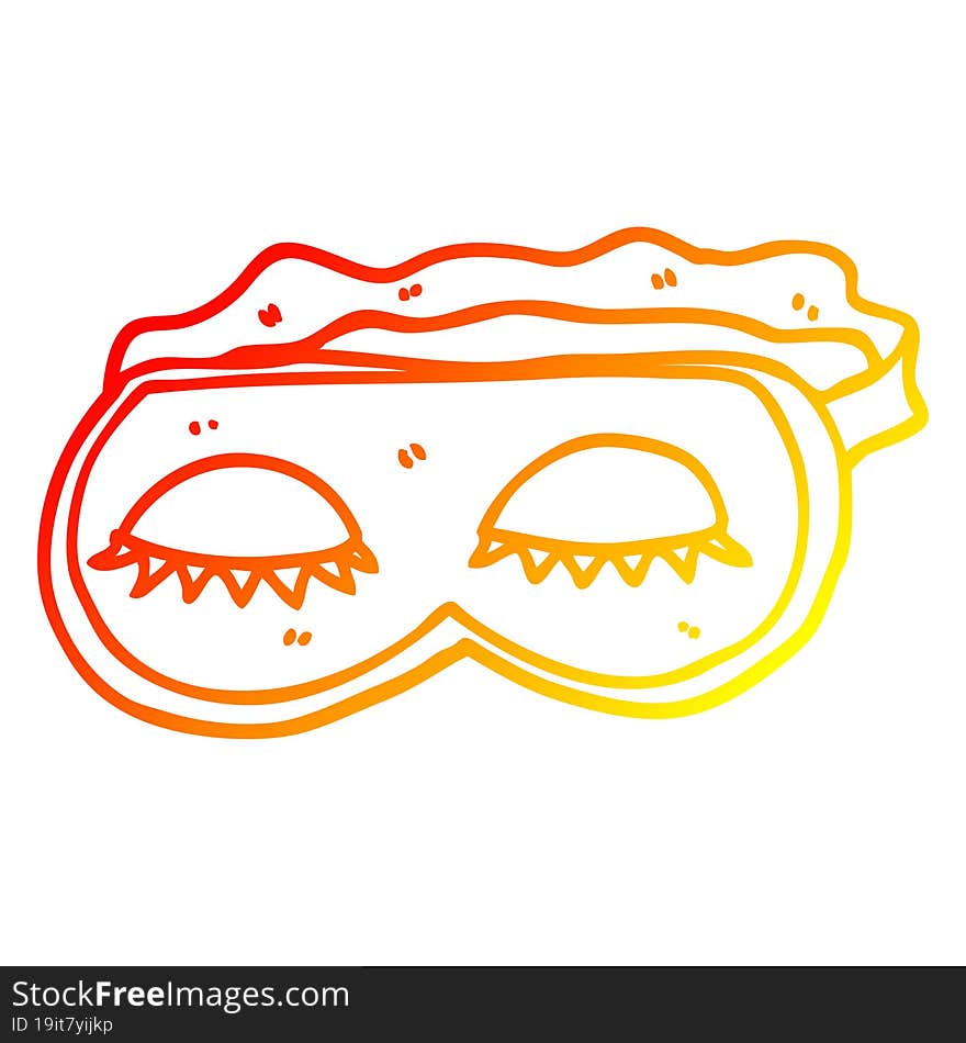 warm gradient line drawing cartoon sleeping mask