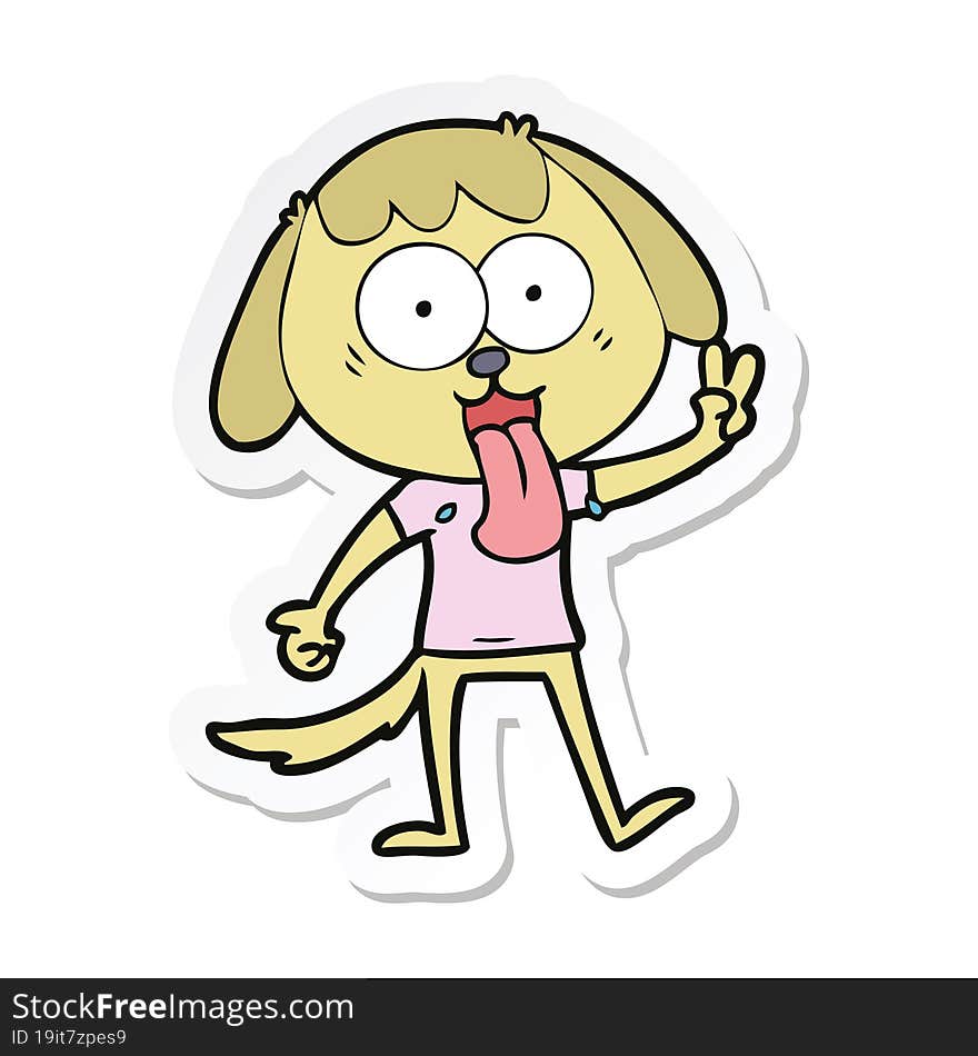 sticker of a cute cartoon dog