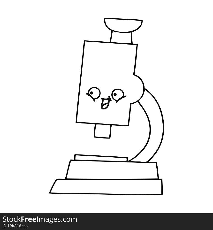 line drawing cartoon microscope