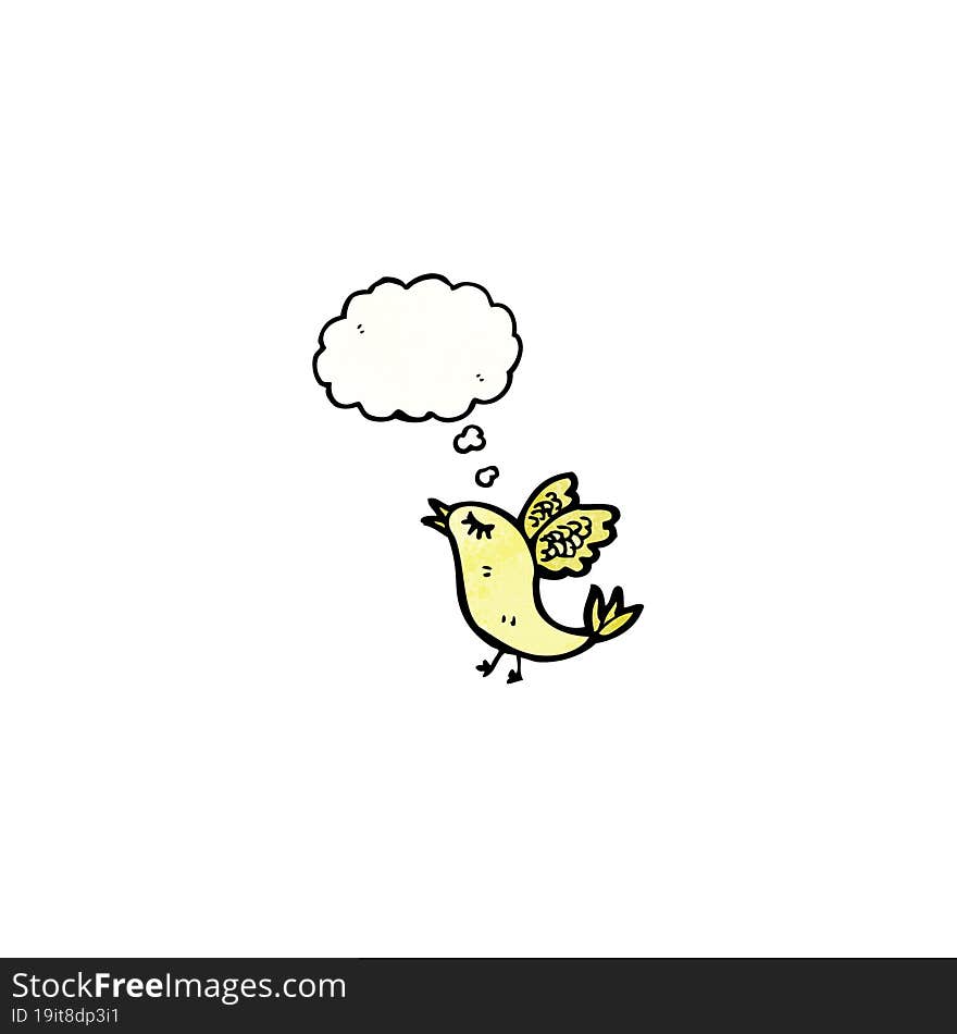 cartoon bird with thought bubble