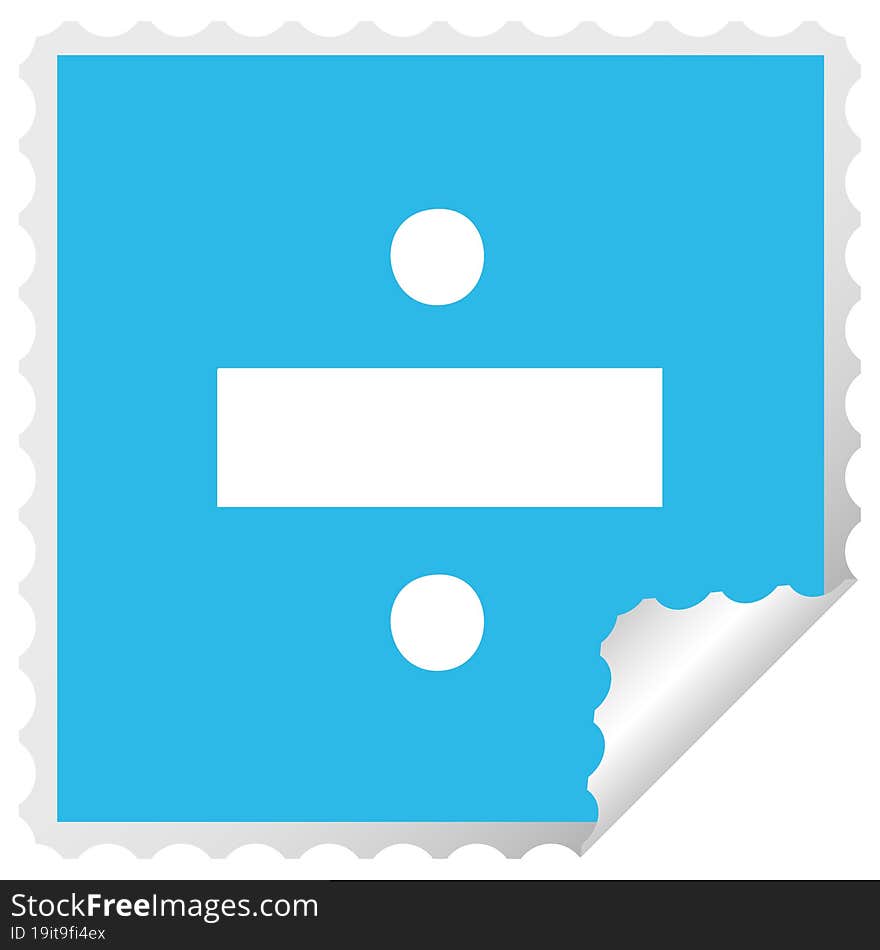 Square Peeling Sticker Cartoon Division Symbol