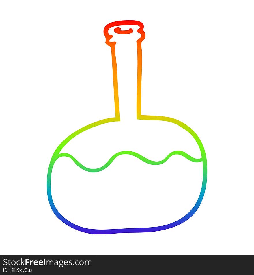 rainbow gradient line drawing of a cartoon experiment potions