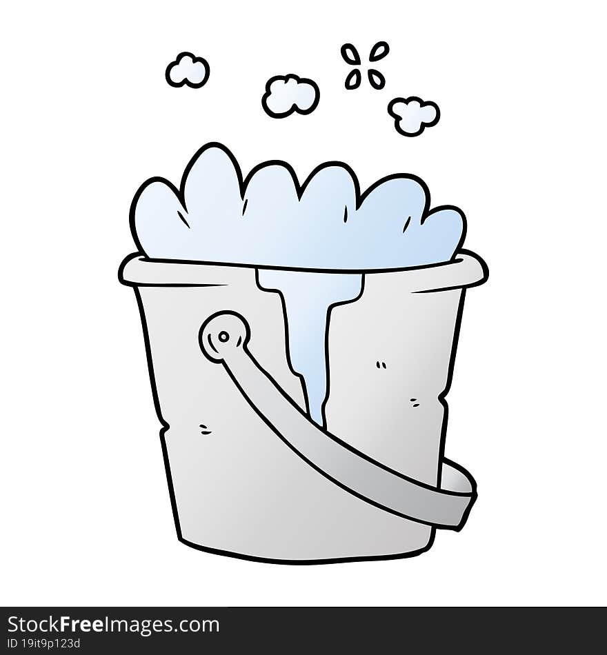 cartoon bucket of soapy water. cartoon bucket of soapy water