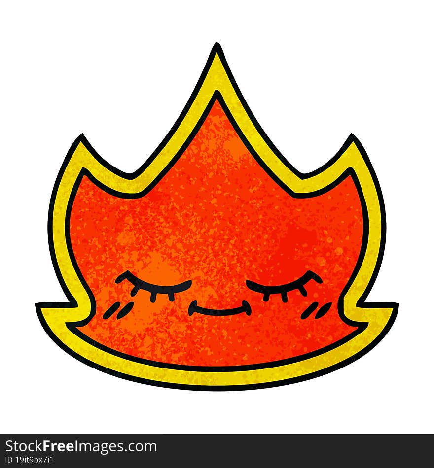 retro grunge texture cartoon fire