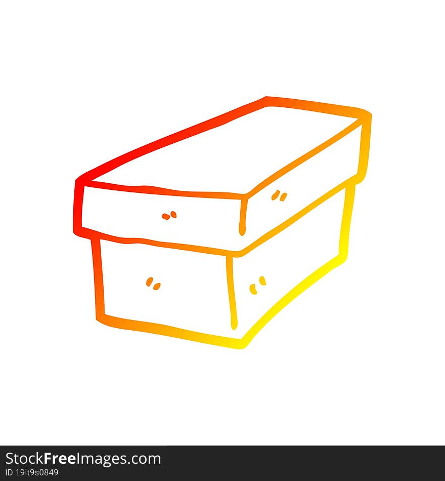 warm gradient line drawing cartoon cardboard box