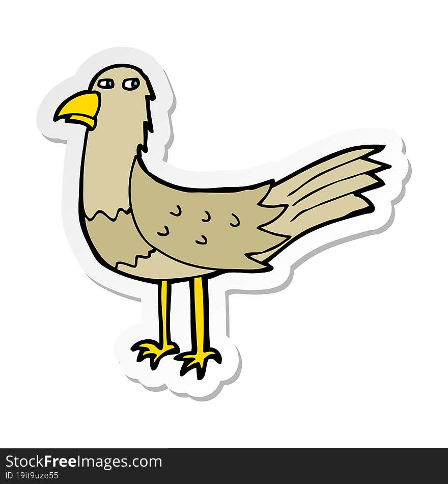 sticker of a cartoon bird