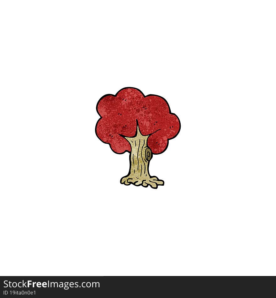 cartoon tree in fall