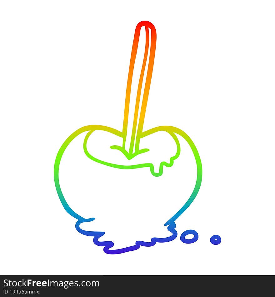 rainbow gradient line drawing toffee apple