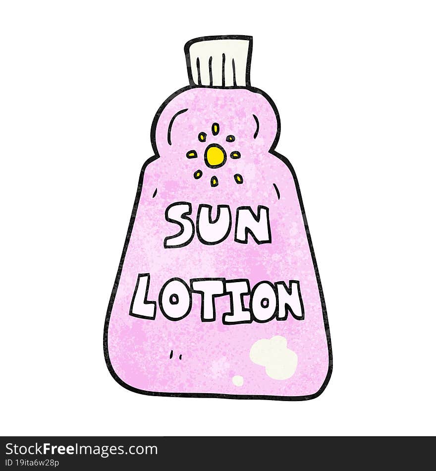 textured cartoon sun lotion