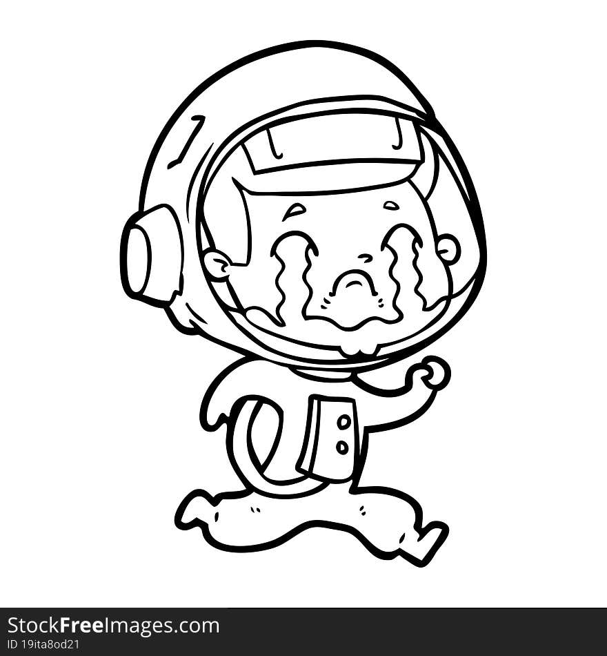 cartoon crying astronaut. cartoon crying astronaut