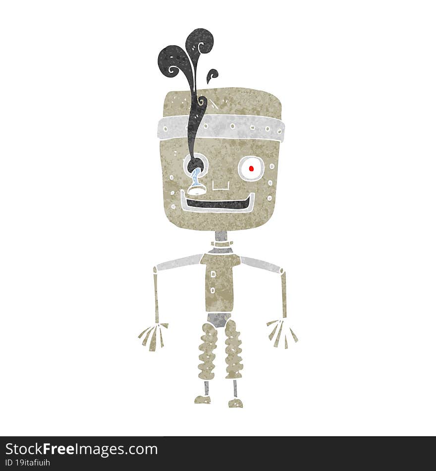 cartoon malfunctioning robot