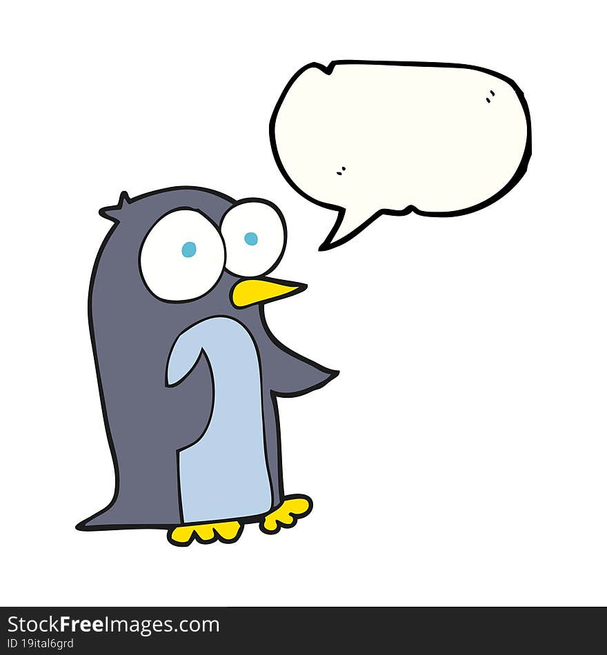 speech bubble cartoon penguin