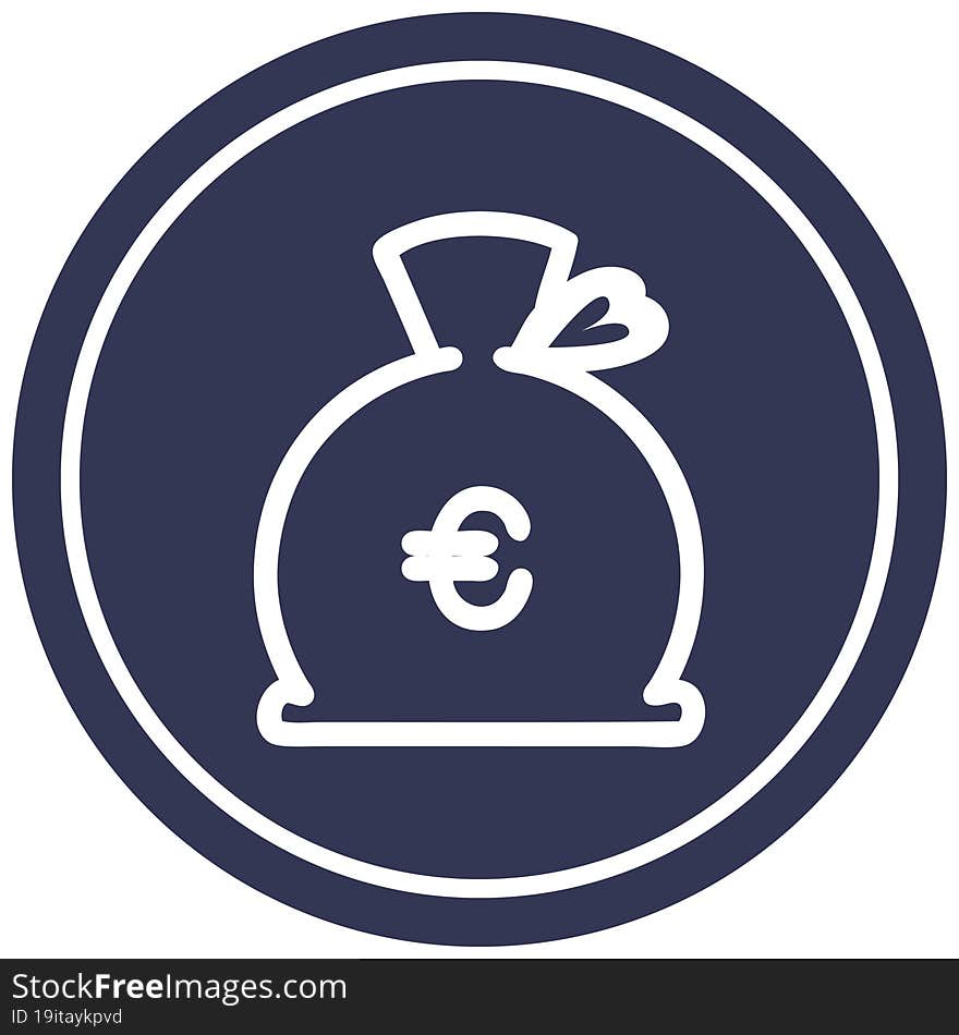 money sack circular icon