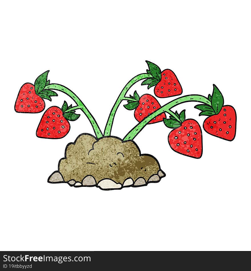 textured cartoon strawberries