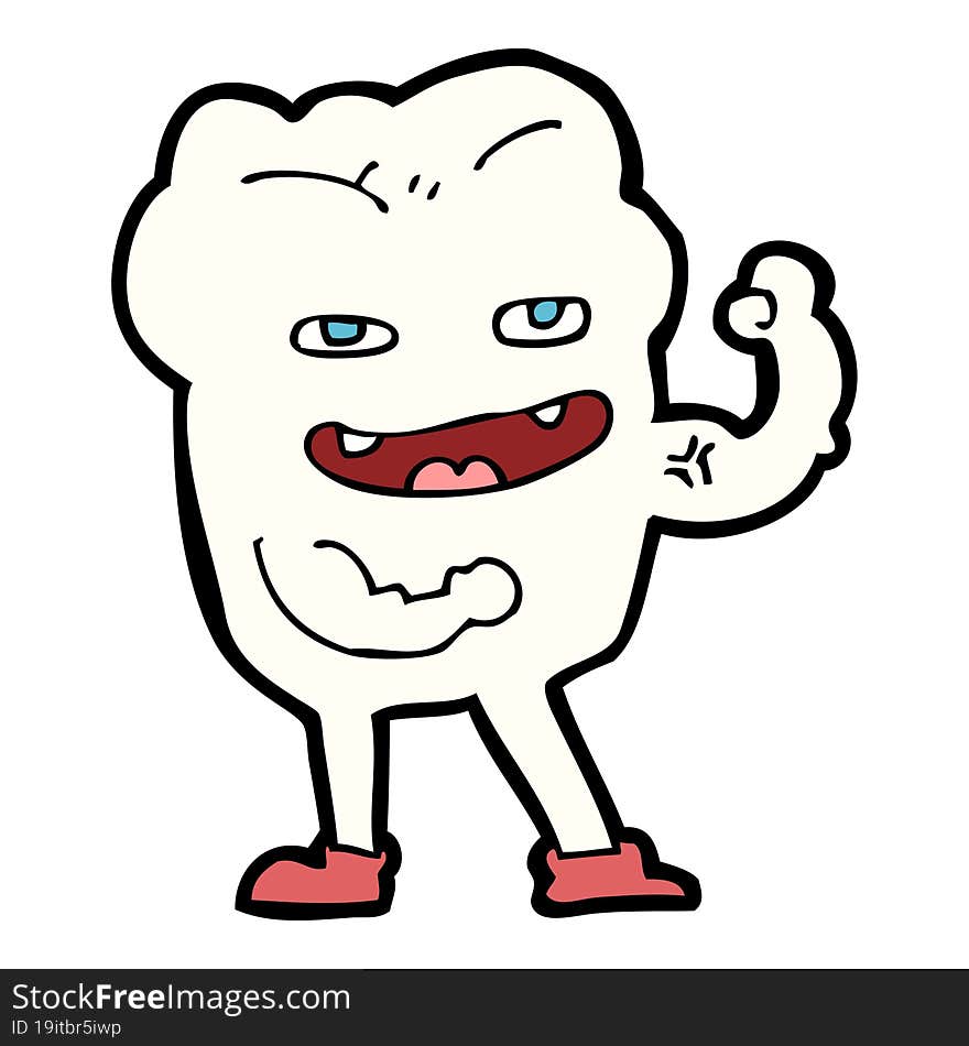 cartoon strong healthy tooth