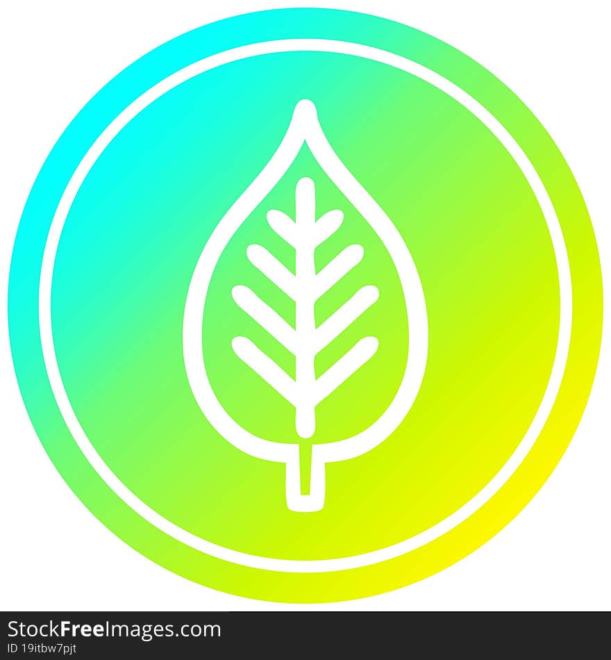 natural leaf circular in cold gradient spectrum