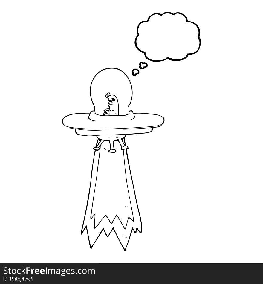 Thought Bubble Cartoon Flying Saucer