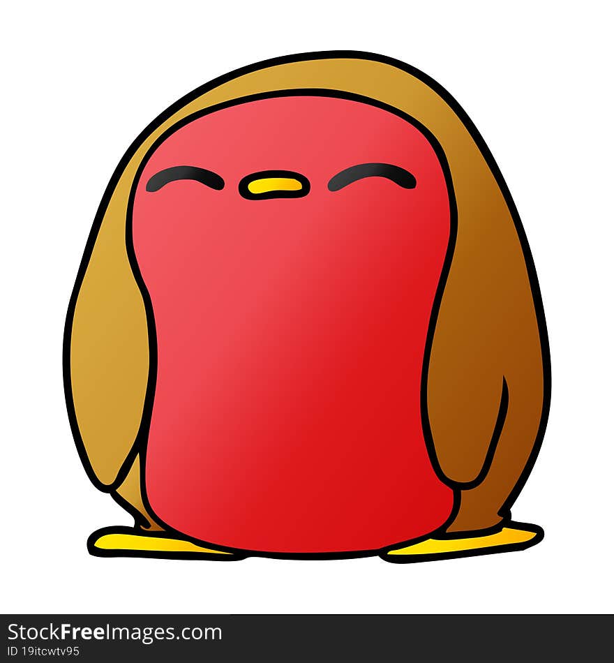 gradient cartoon cute kawaii red robin