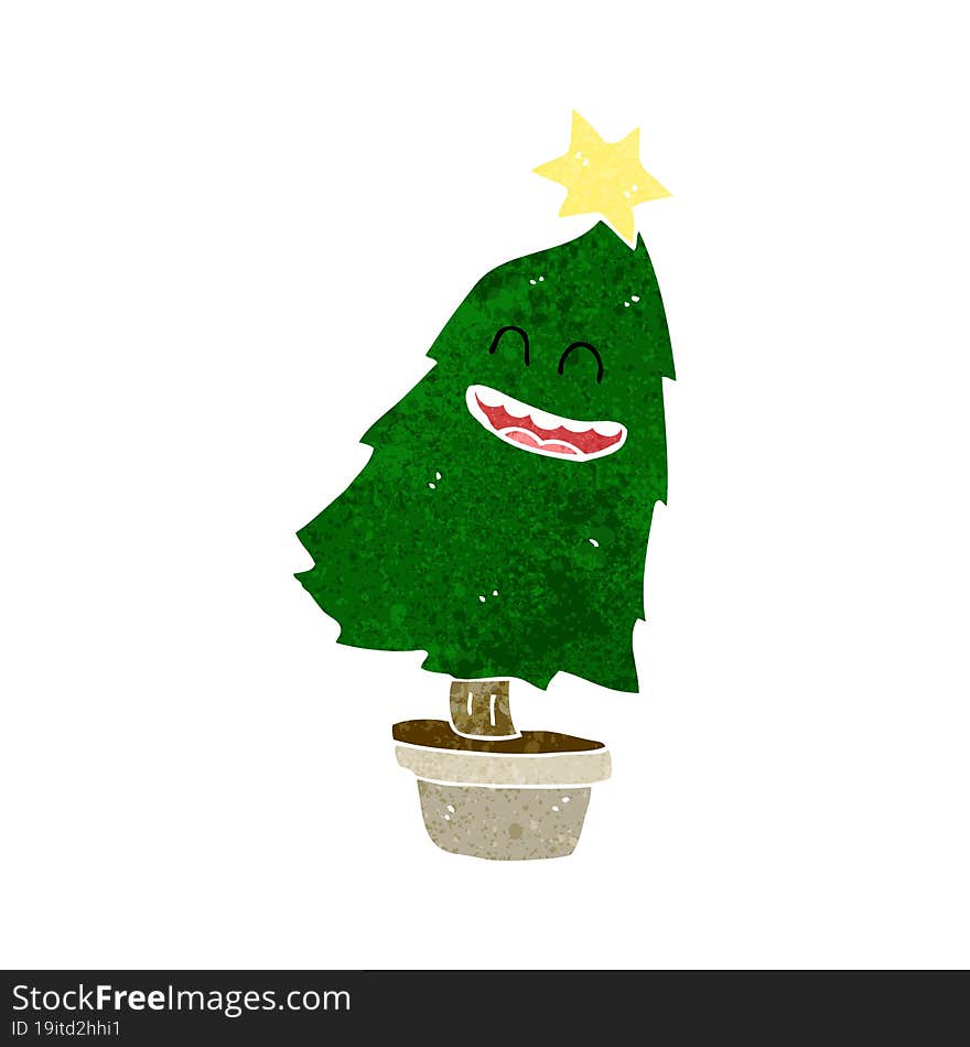 cartoon dancing christmas tree