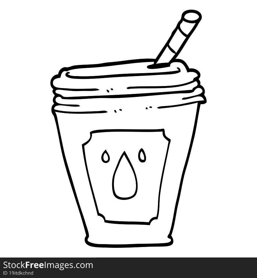 line drawing cartoon juice bar drink