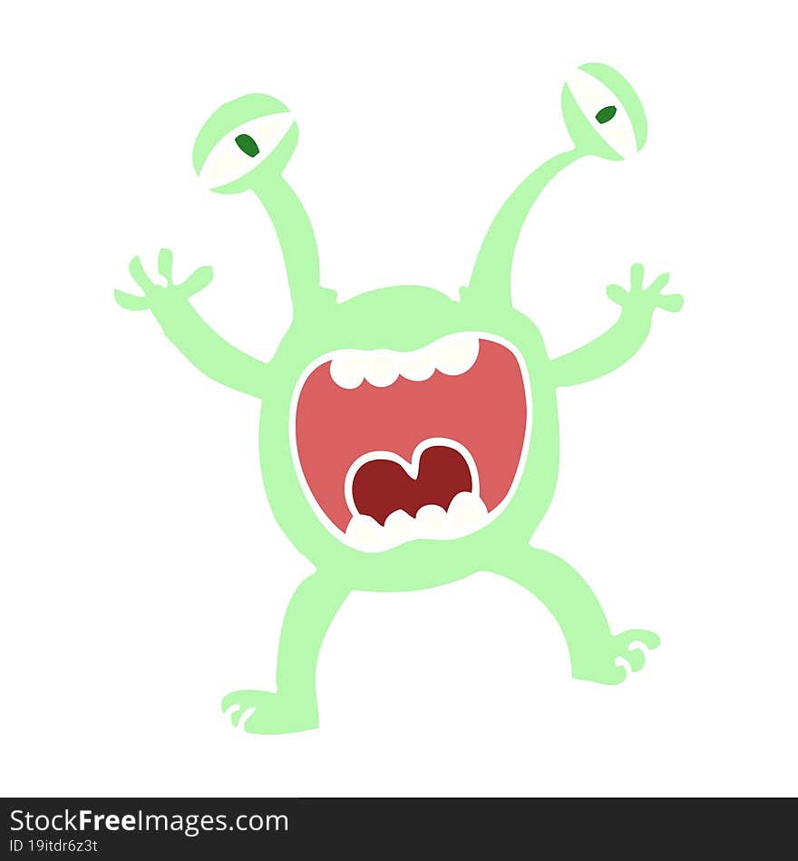 flat color illustration cartoon monster