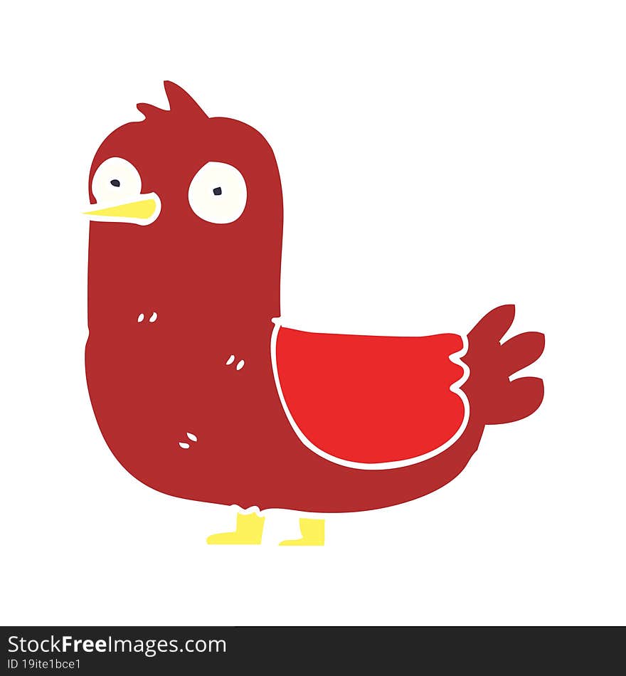 cartoon doodle red bird