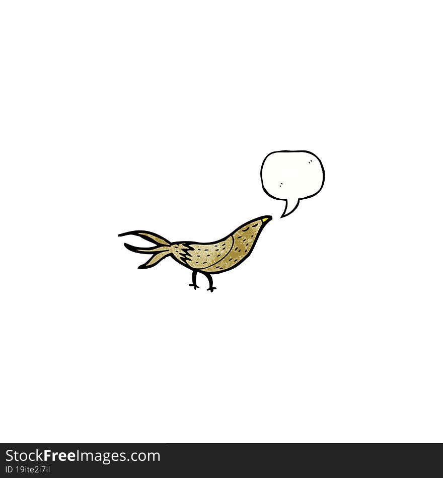 cartoon bird with speech bubble