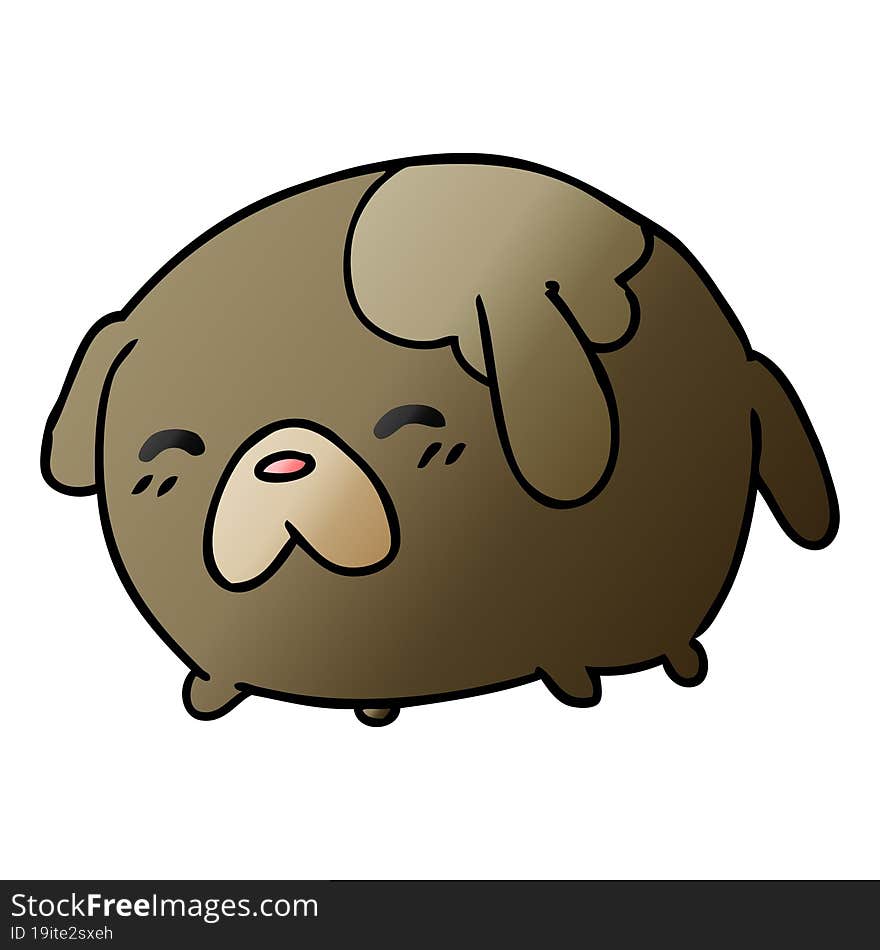 gradient cartoon of cute kawaii dog