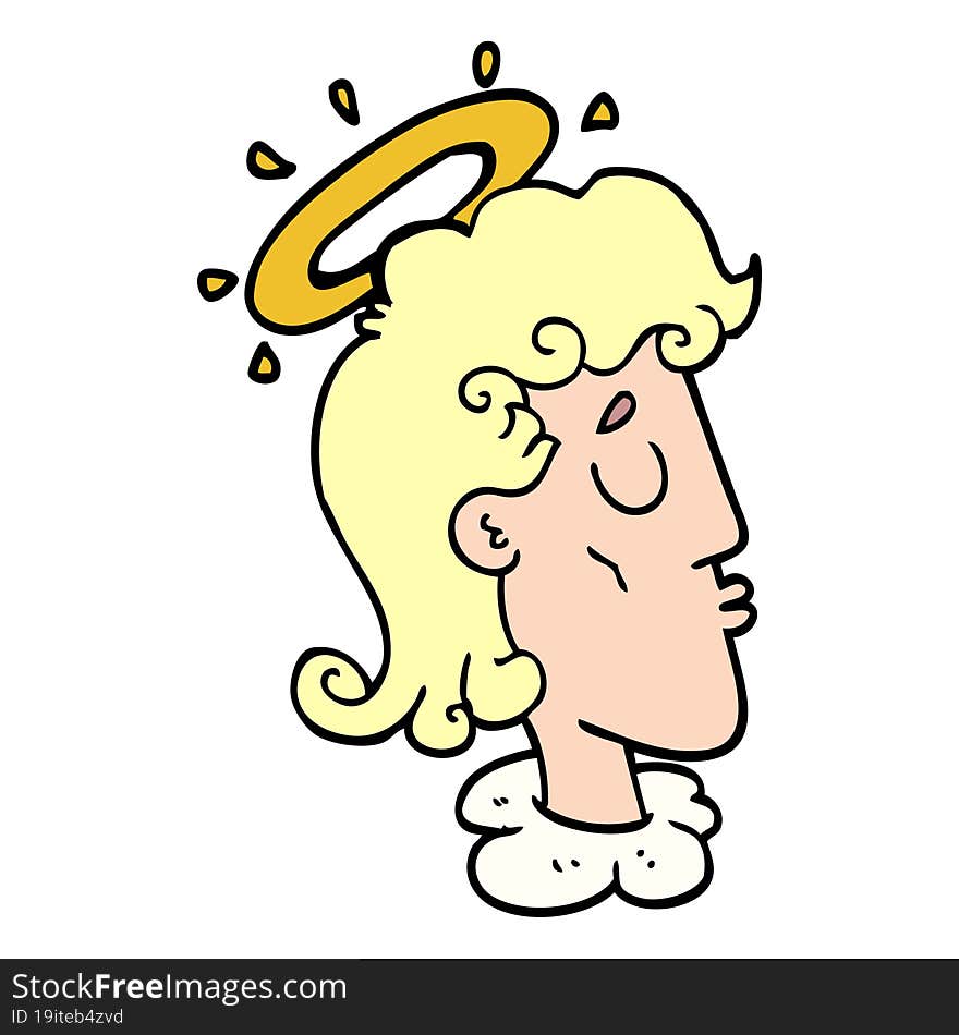 Cartoon Doodle Angel Face