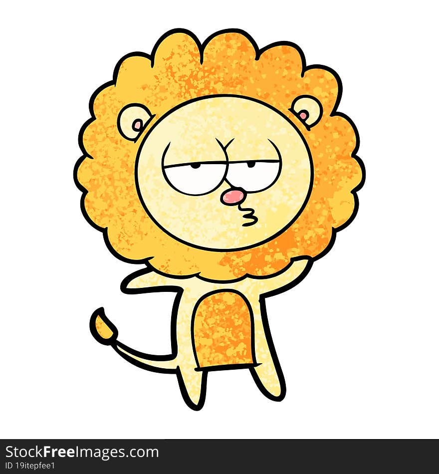 cartoon bored lion. cartoon bored lion